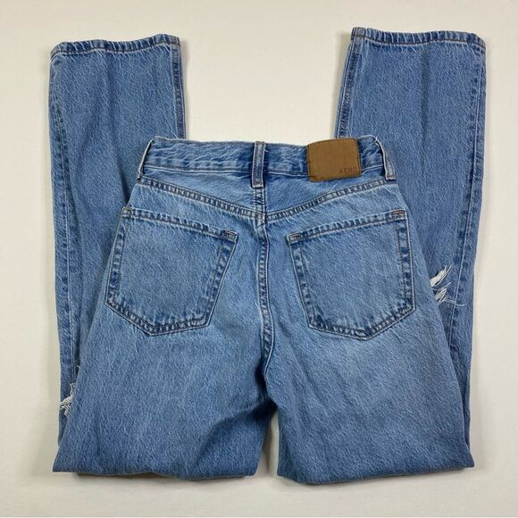 Aeropostale 90's Baggy Jeans Women's 000 Distressed Light Denim‎ High Waist Y2K - Picture 9 of 11